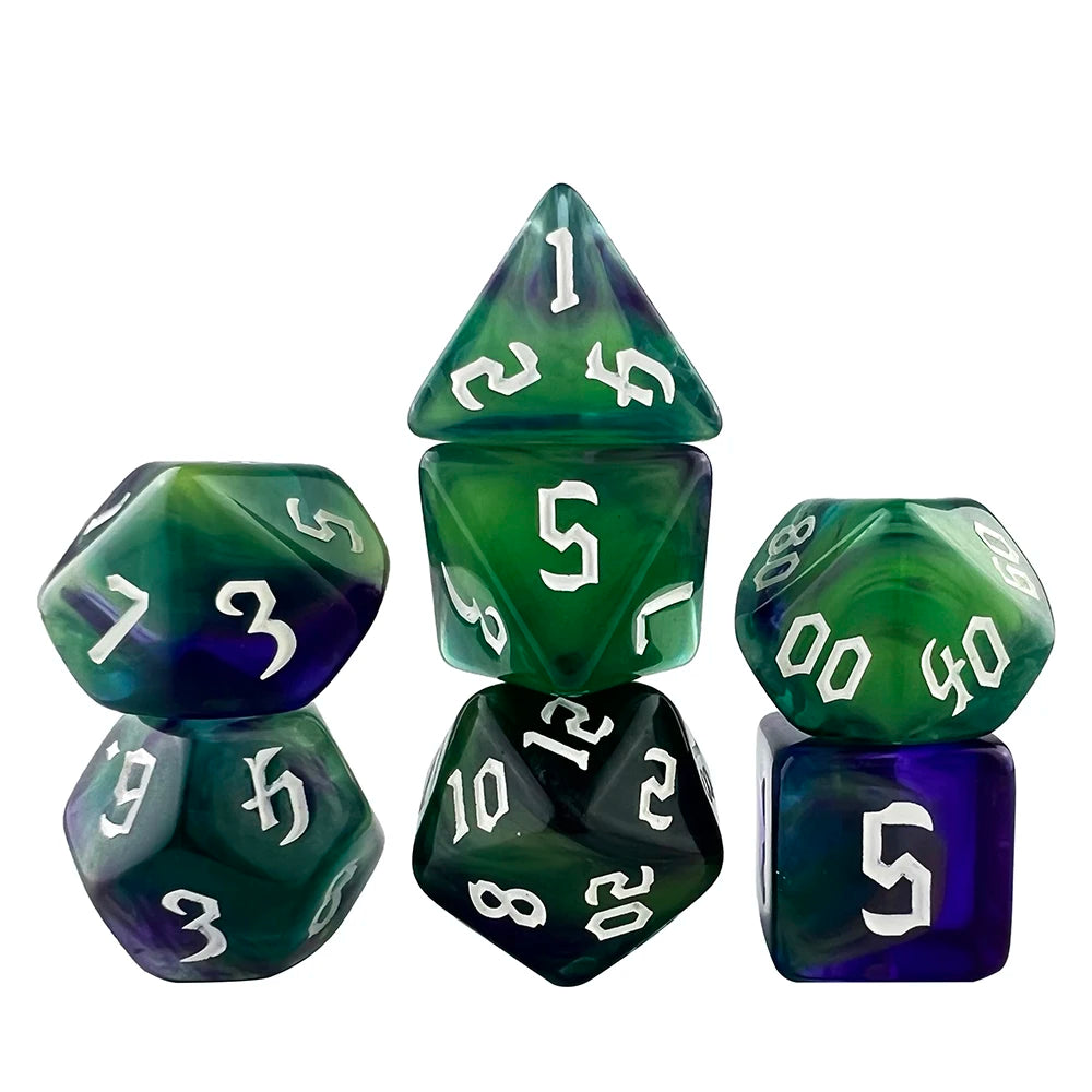 Polyhedral Multi-Color Game Dice 7pcs/set for D&D