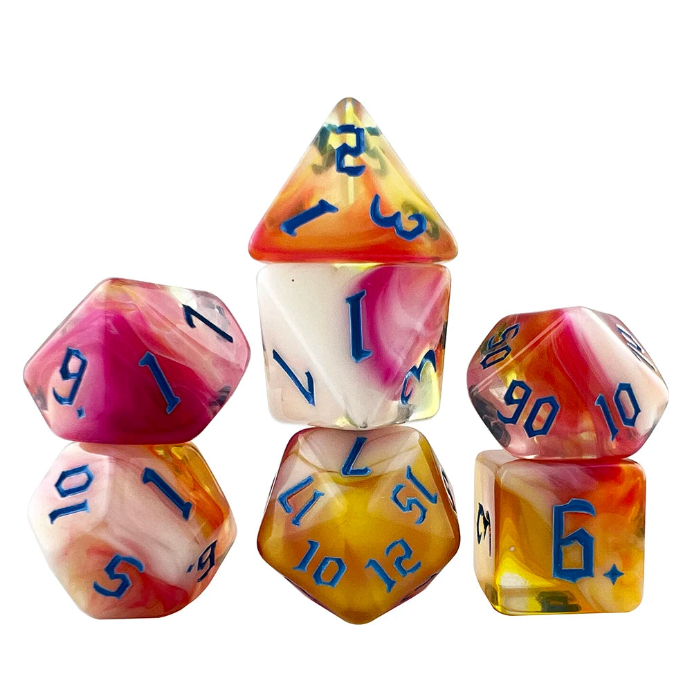 Polyhedral Multi-Color Game Dice 7pcs/set for D&D