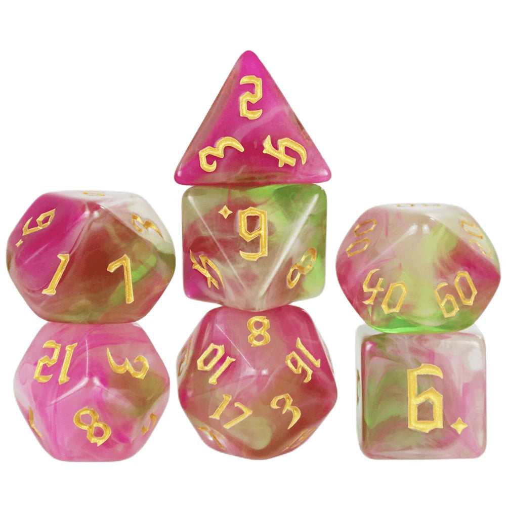 Polyhedral Multi-Color Game Dice 7pcs/set for D&D