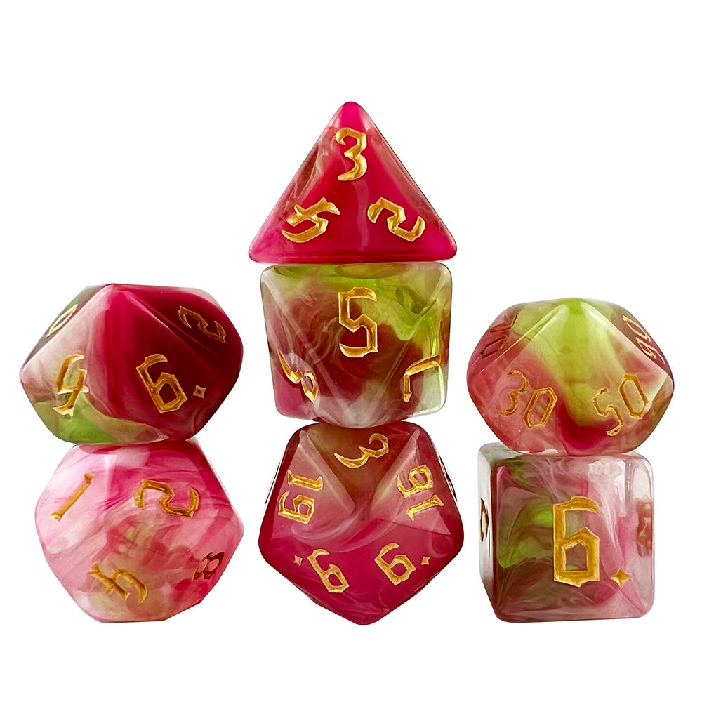 Polyhedral Multi-Color Game Dice 7pcs/set for D&D