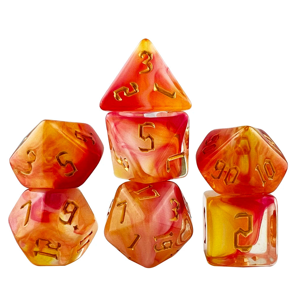 Polyhedral Multi-Color Game Dice 7pcs/set for D&D