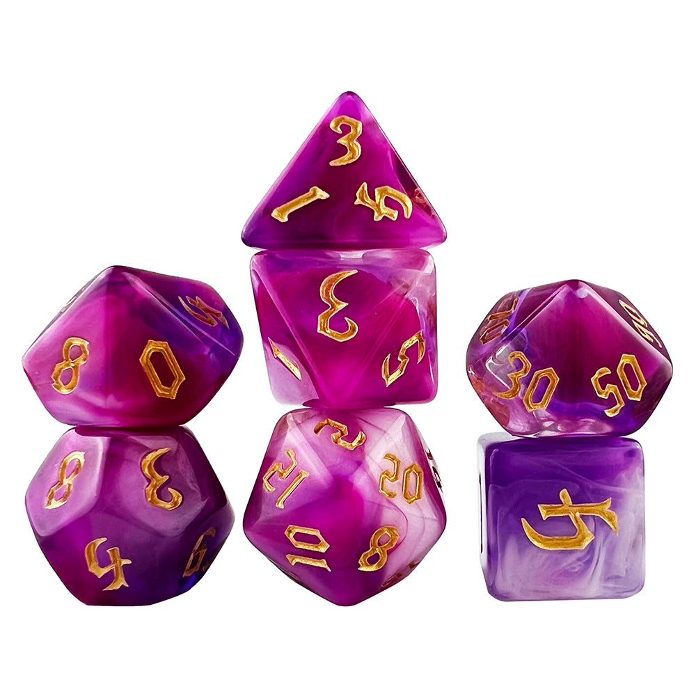 Polyhedral Multi-Color Game Dice 7pcs/set for D&D