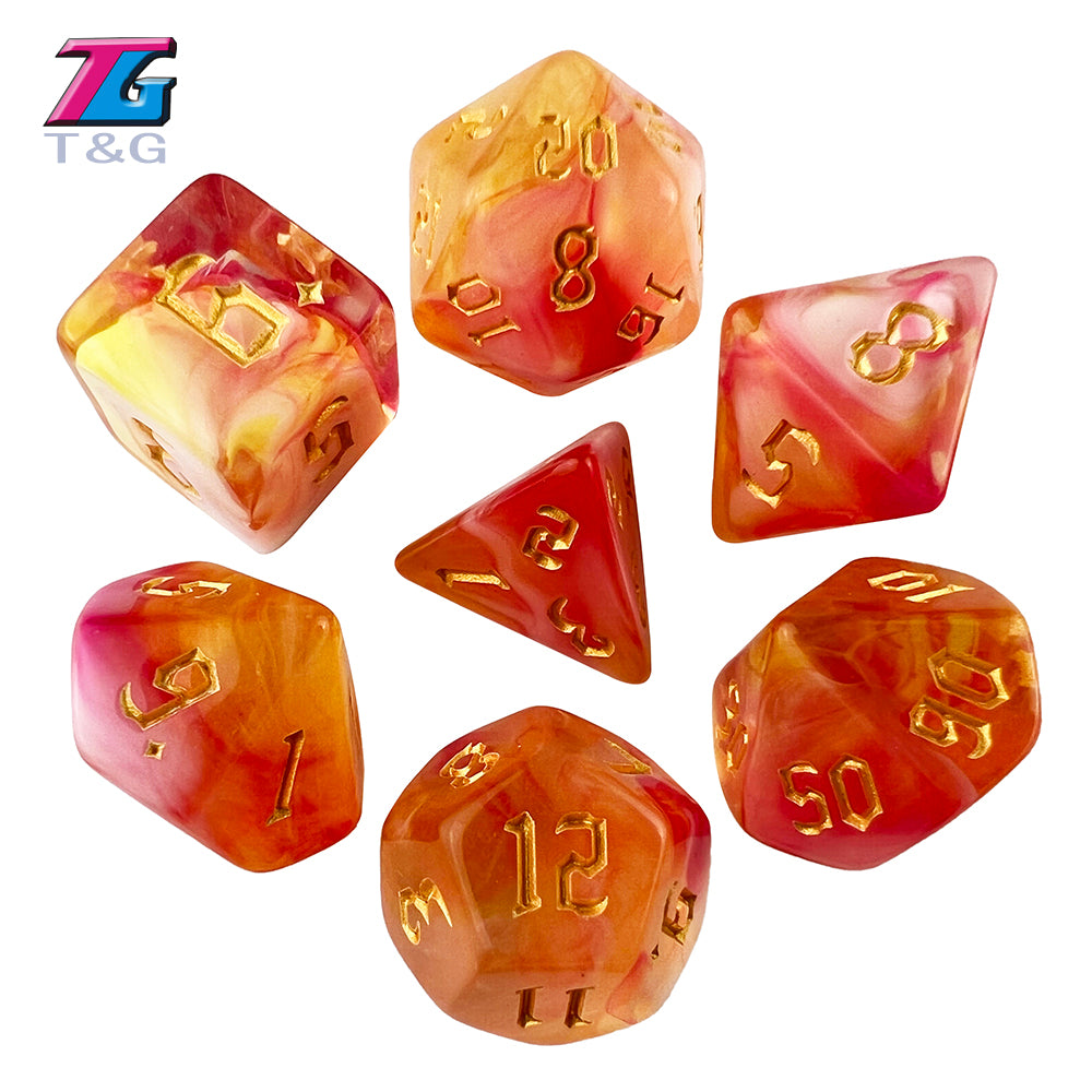 Polyhedral Multi-Color Game Dice 7pcs/set for D&D