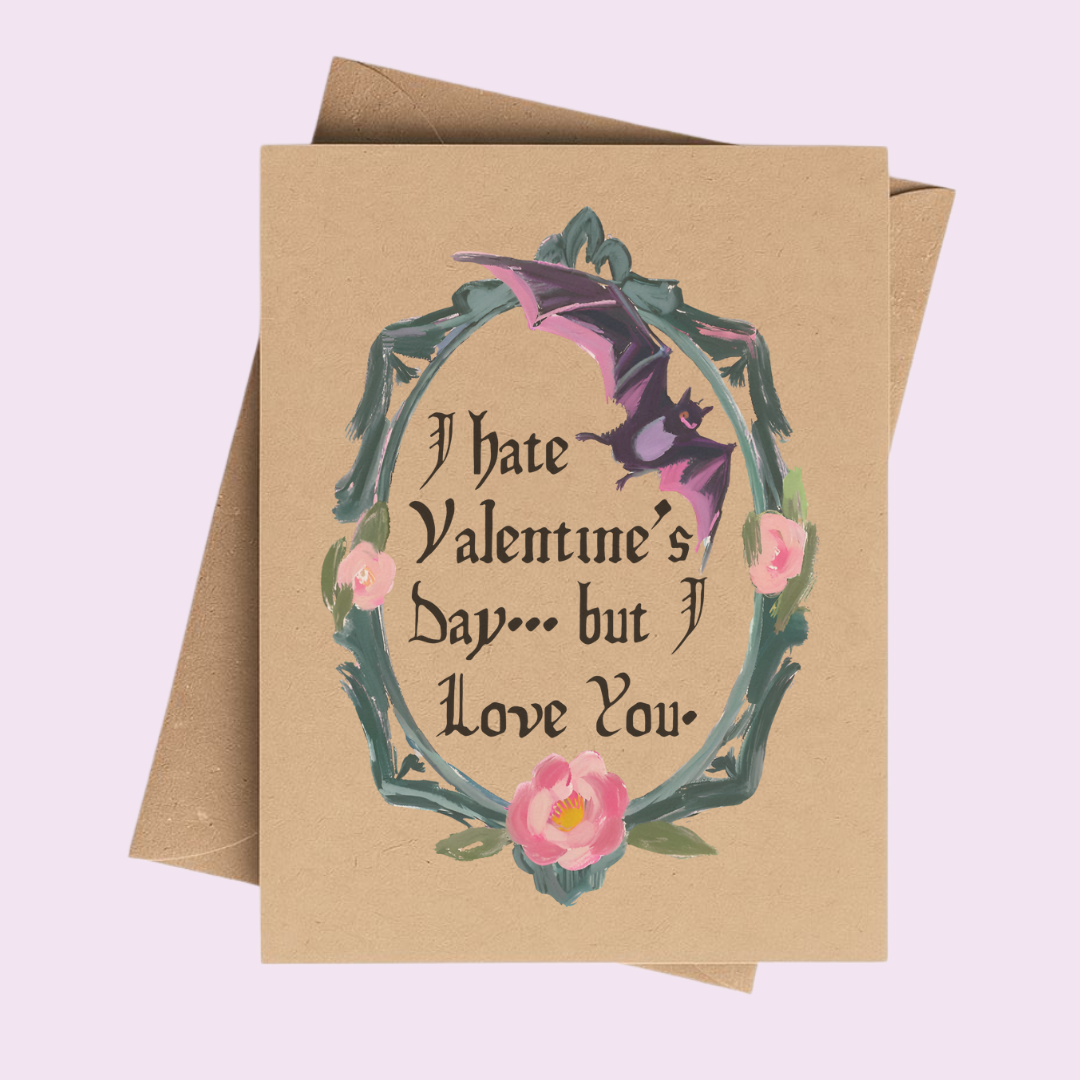 Sarcastic Anti-Valentine Card on Brown Kraft Paper