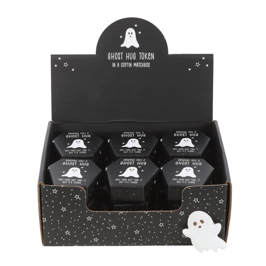 Set of 24 Halloween Ghost Hug Tokens in Display