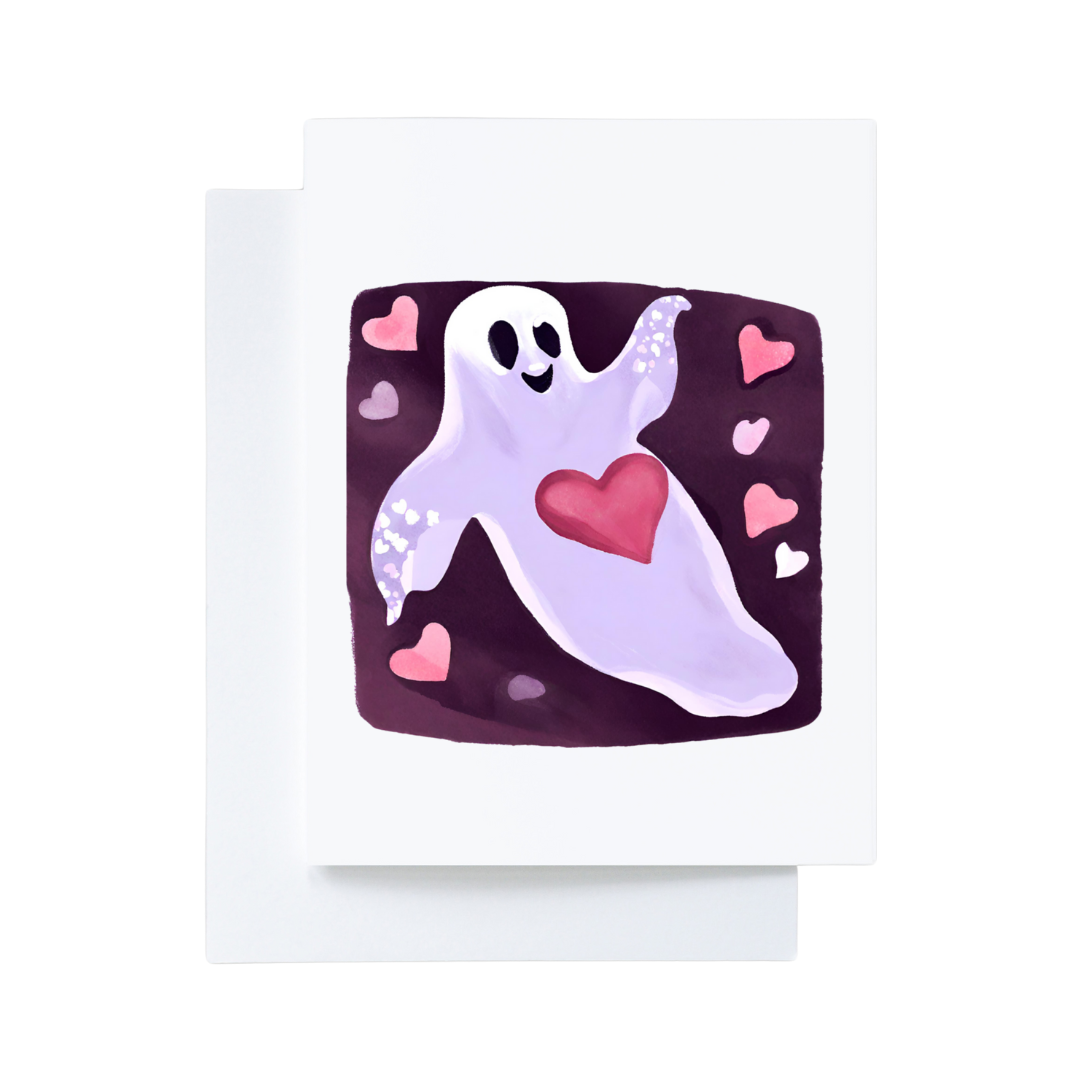 Cute Ghost Love Valentine’s Day Notecard Box Set : White