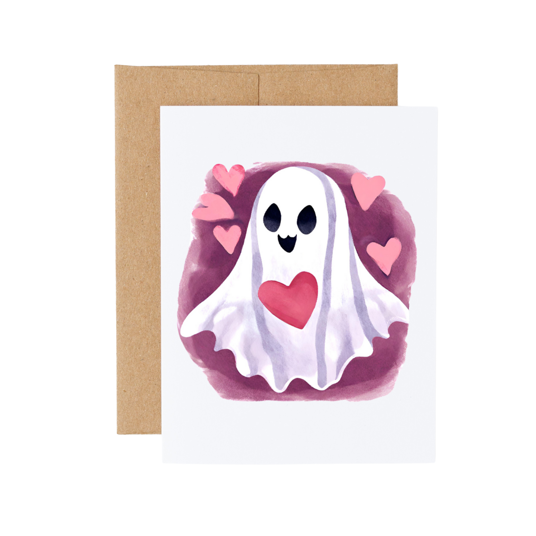 Cute Ghost Love Valentine’s Day Notecard Box Set : White