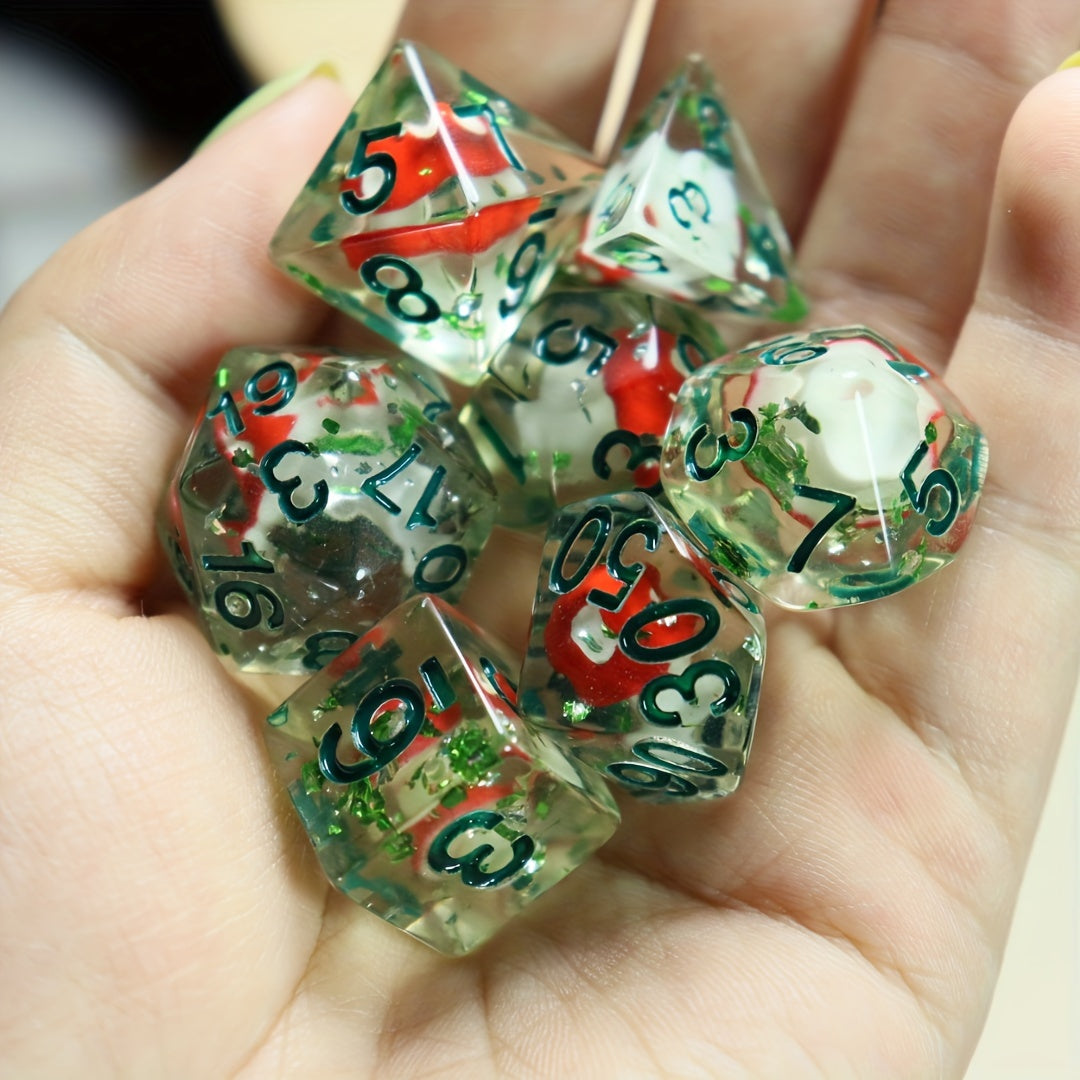 7pcs Cute Mushroom Resin Dice Set for RPGs