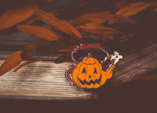 Jack-o-Lantern Teapot - Halloween Enamel Pin