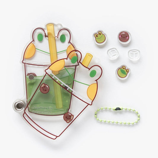 Matcha Latte Frog Fillable Shaker Keychain (3.375"): A-Grade