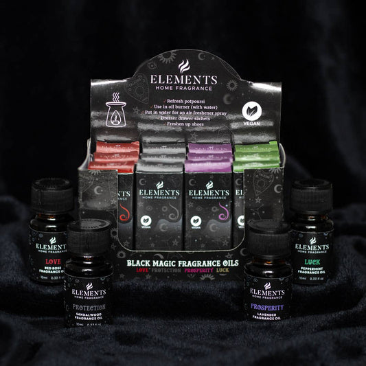 Set of 12 Gothic Black Magic Fragrance Oils in Display
