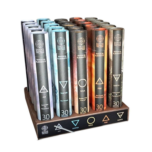 Set of 25 EE Magical Elements Incense Sticks with Wooden Dis