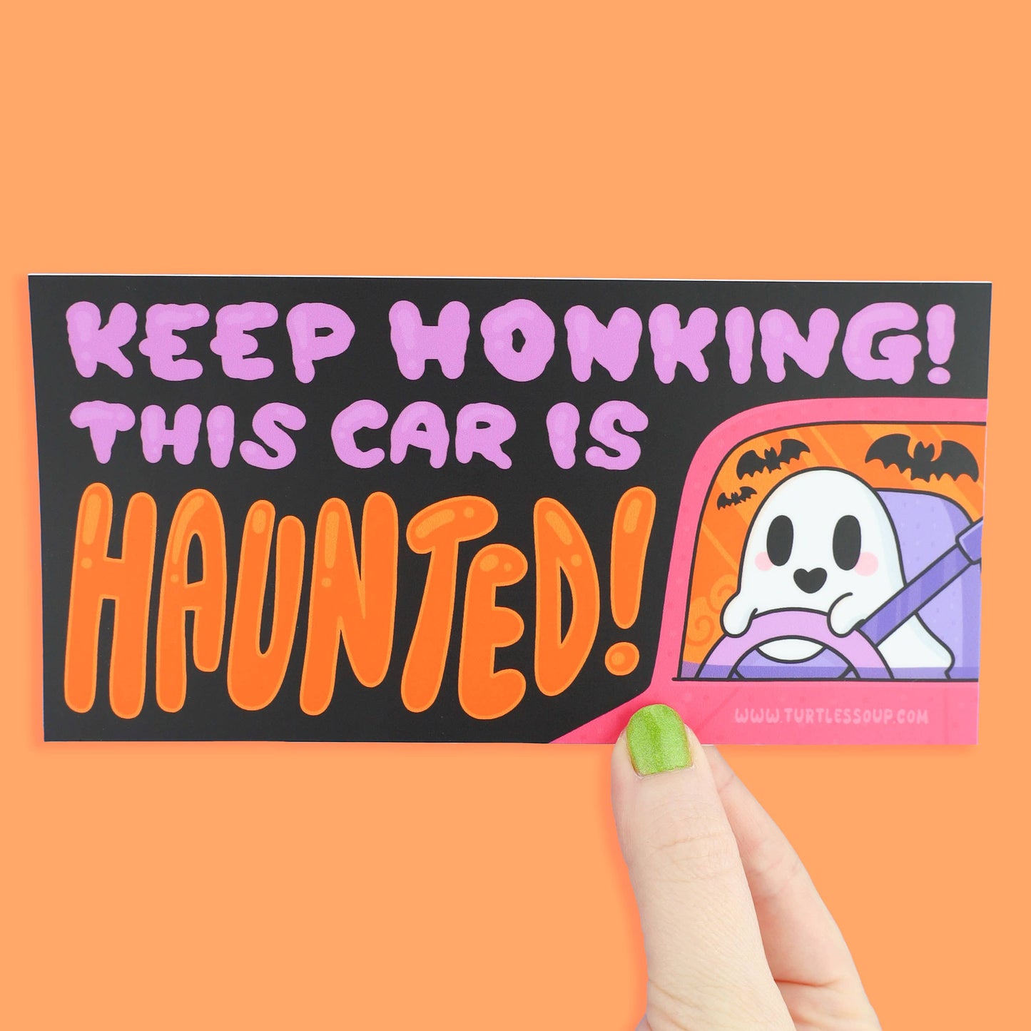 This Car Is Haunted Car Decal Halloween Vinyl Bumper Sticker