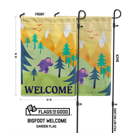 Bigfoot "Welcome" Garden Flag