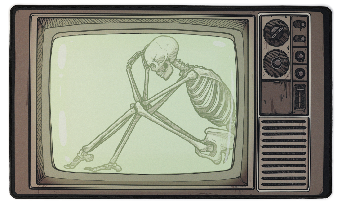 1985 Games Skelly Telly Themed Playmat for RPG and TTRPG