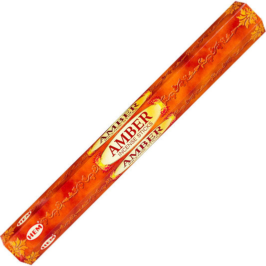 Hem Hexagonal Pack Incense 20 Gr Amber (Pk 6)