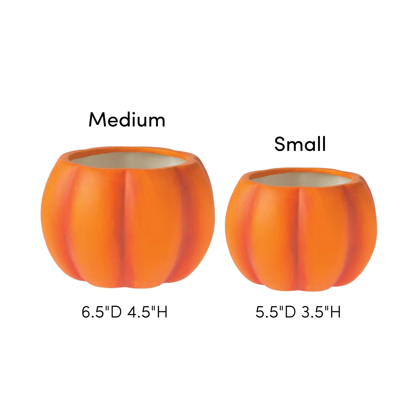 Matte Ceramic Pumpkin Planter - Orange: Small: 5.5"D 3.5"H