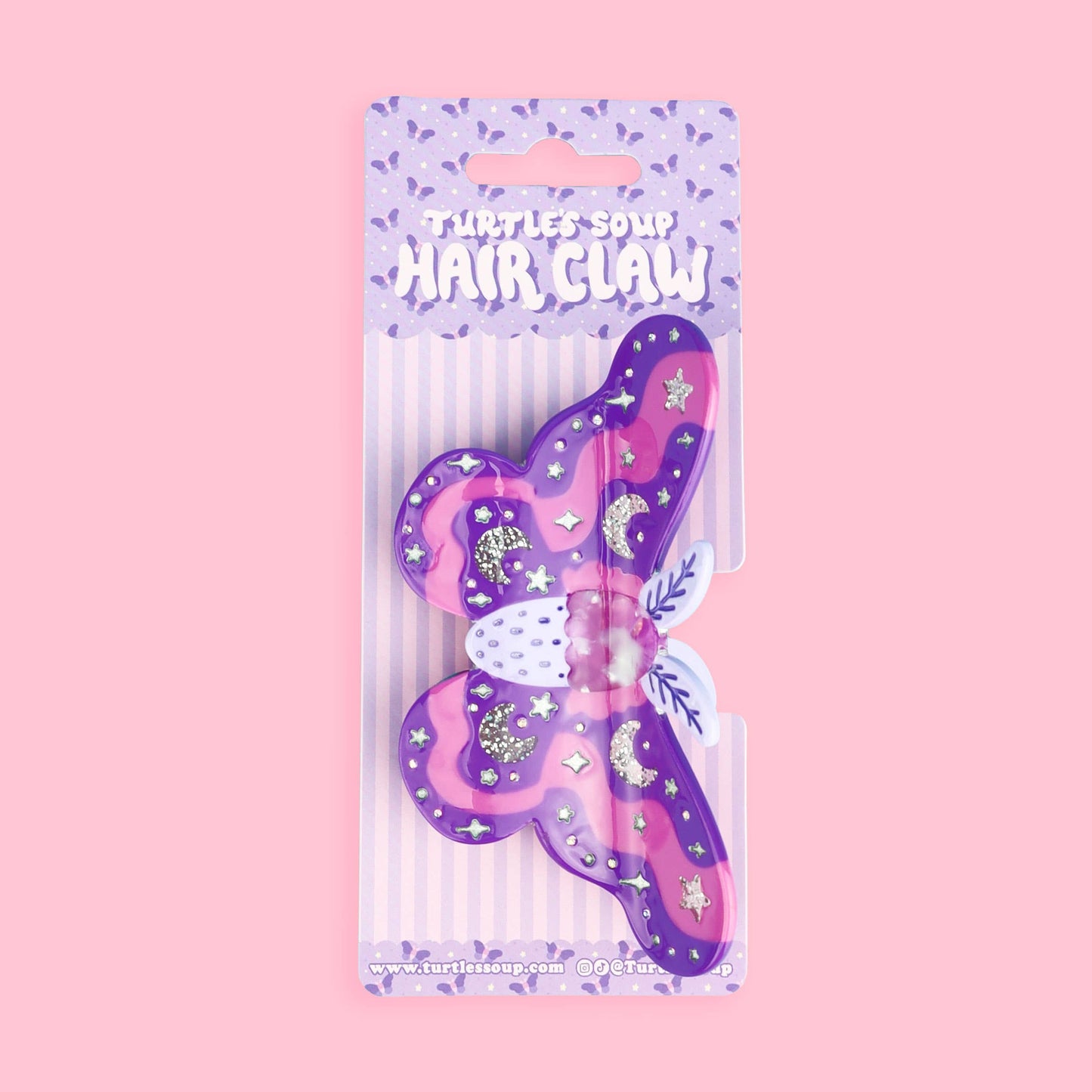 Pastel Moth, Hair Claw, Insect, Spooky, Magic, Hair Clip: Acetate