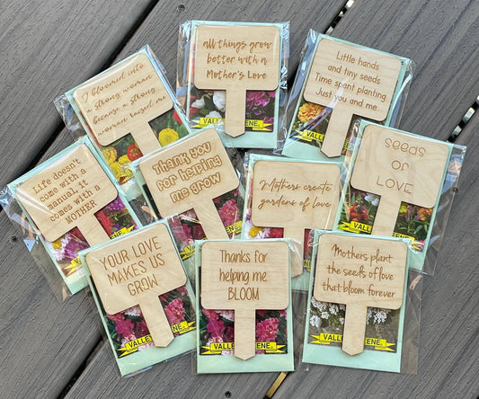 Mother's Day Plant Wood Stakes with Seed
