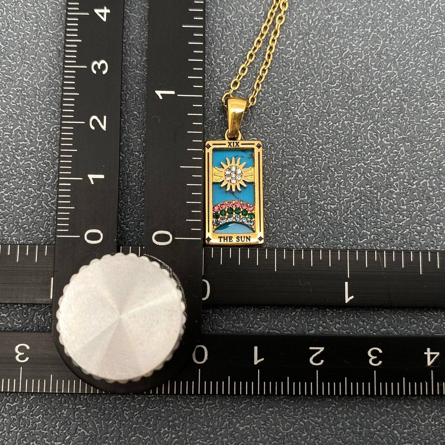 Star Moon Tarot 18K Gold Plated Steel Necklace - FGS/MS: Lovers
