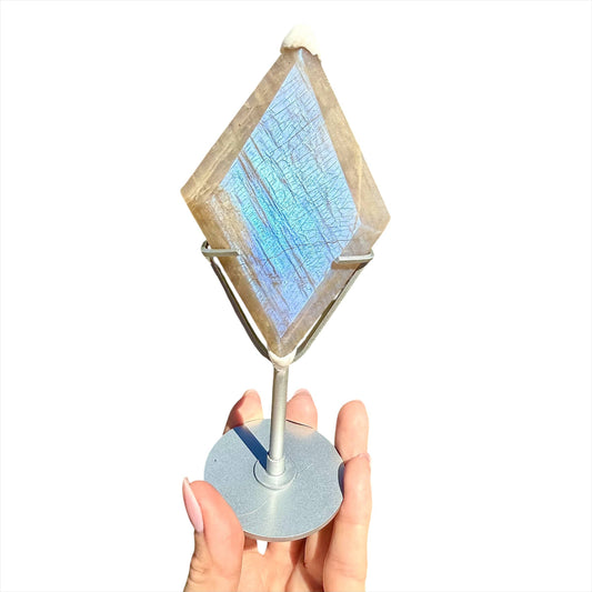 Moonstone + Sunstone Diamond Carvings : Small