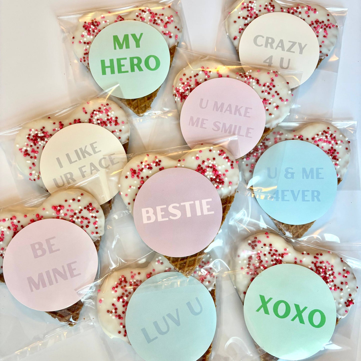 Valentine's Day Stroopiegrams: White Chocolate Sprinkle