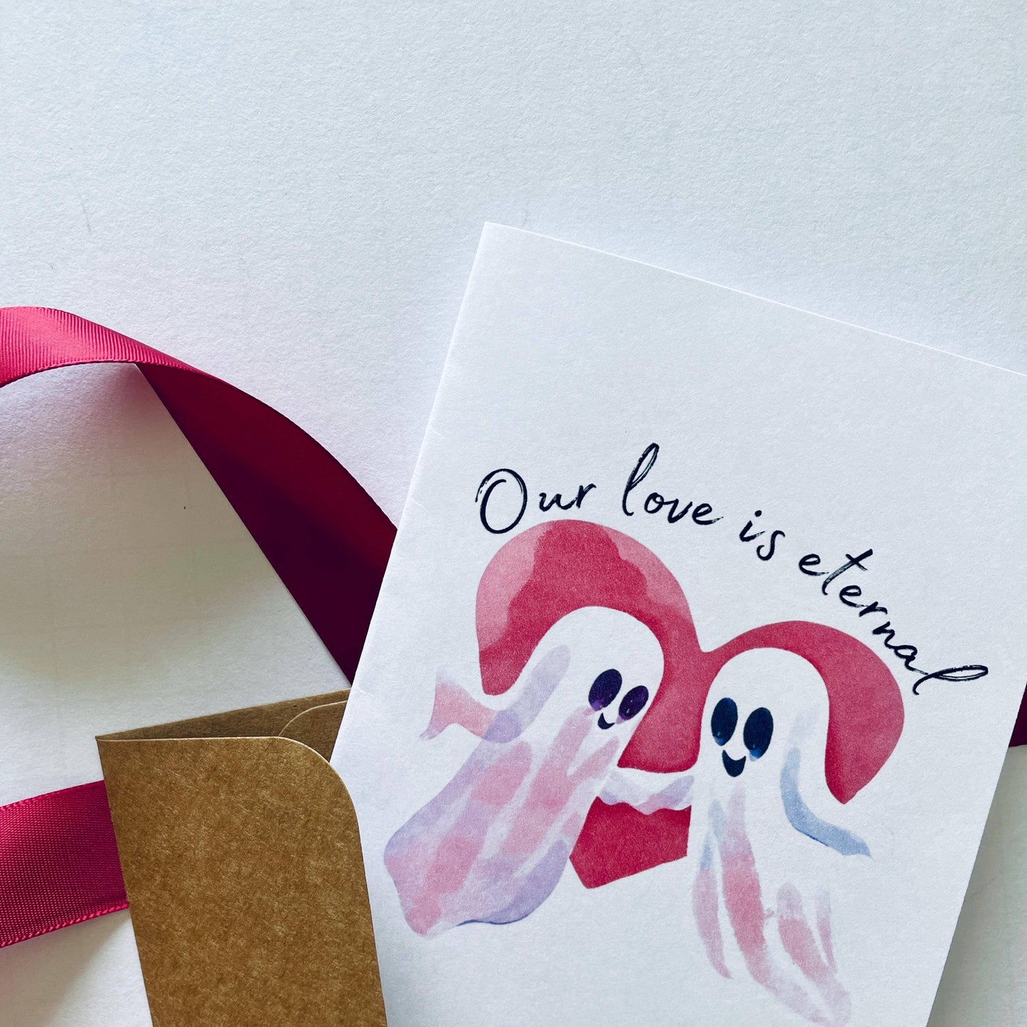 Eternal Love Ghost Card : Brown Kraft Paper