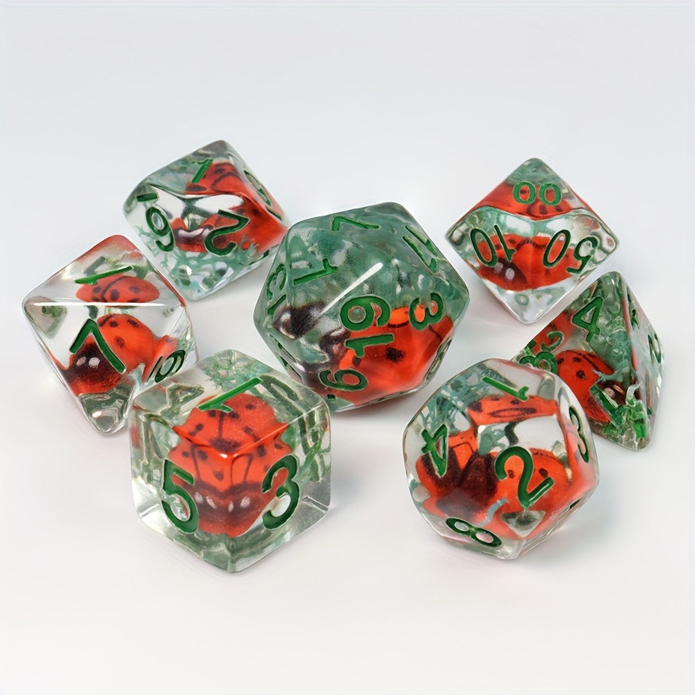 7pcs Cute Mushroom Resin Dice Set for RPGs